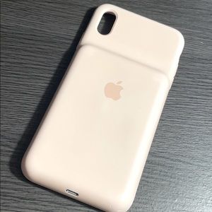 iPhone XS Max Apple charging case in pink sand